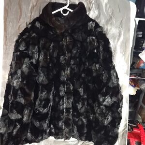 Genuine Blackgama Mink Diamond Pattern Bomber Jacket, Ultra High Quality New